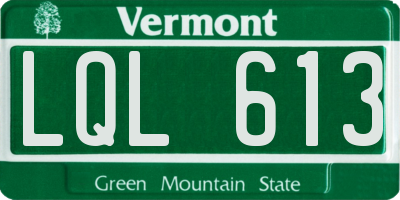 VT license plate LQL613