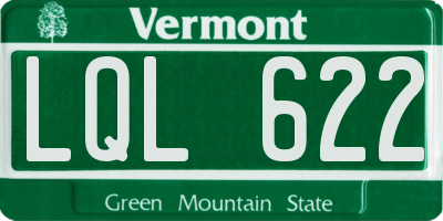 VT license plate LQL622