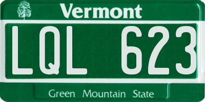 VT license plate LQL623