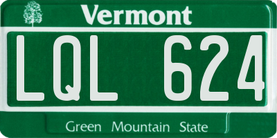 VT license plate LQL624