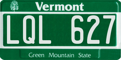 VT license plate LQL627