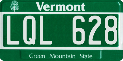 VT license plate LQL628