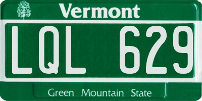VT license plate LQL629