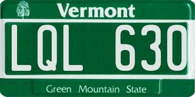 VT license plate LQL630