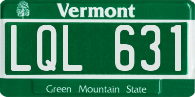 VT license plate LQL631