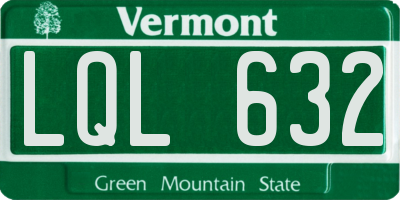VT license plate LQL632