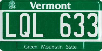 VT license plate LQL633