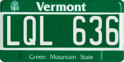 VT license plate LQL636