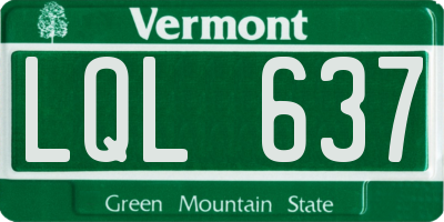 VT license plate LQL637
