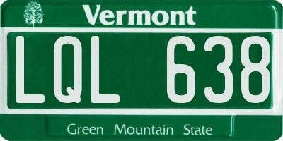 VT license plate LQL638