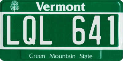 VT license plate LQL641