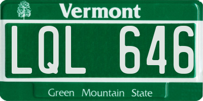 VT license plate LQL646