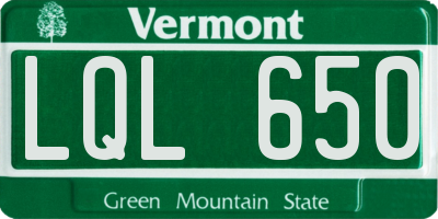 VT license plate LQL650