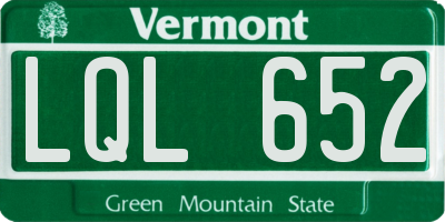 VT license plate LQL652