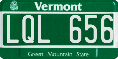 VT license plate LQL656
