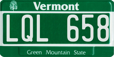 VT license plate LQL658