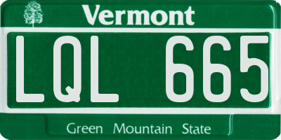 VT license plate LQL665