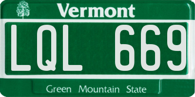 VT license plate LQL669