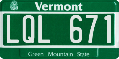 VT license plate LQL671