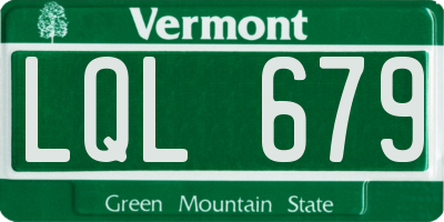 VT license plate LQL679