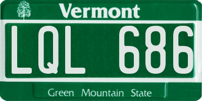 VT license plate LQL686