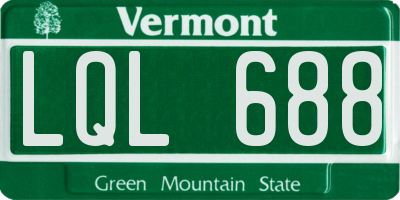 VT license plate LQL688
