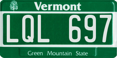 VT license plate LQL697