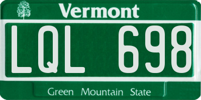 VT license plate LQL698