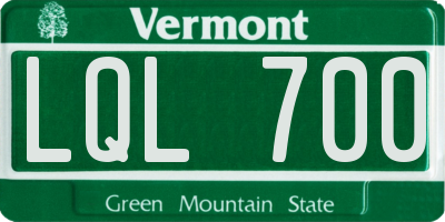 VT license plate LQL700