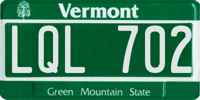 VT license plate LQL702