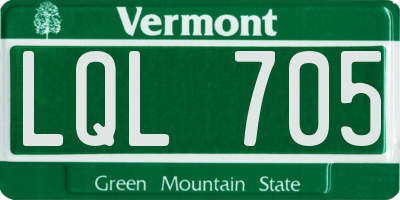 VT license plate LQL705