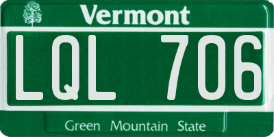 VT license plate LQL706
