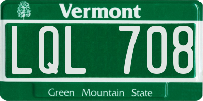 VT license plate LQL708