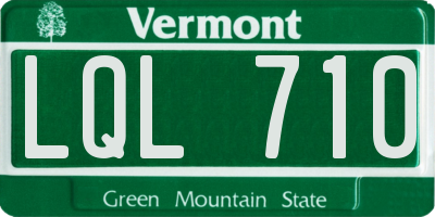 VT license plate LQL710