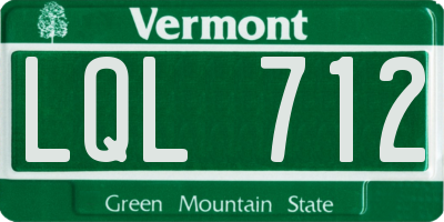 VT license plate LQL712