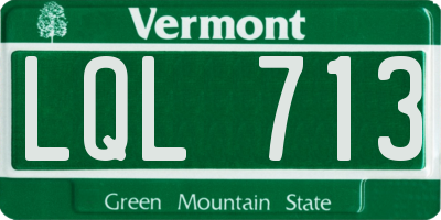 VT license plate LQL713