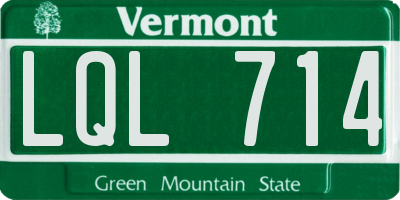 VT license plate LQL714