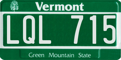 VT license plate LQL715