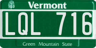 VT license plate LQL716