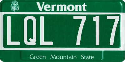 VT license plate LQL717