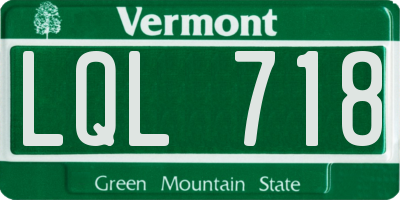 VT license plate LQL718