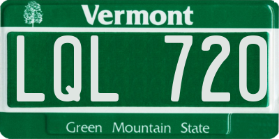 VT license plate LQL720