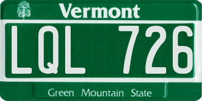 VT license plate LQL726