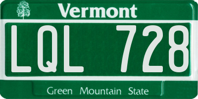 VT license plate LQL728