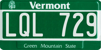 VT license plate LQL729