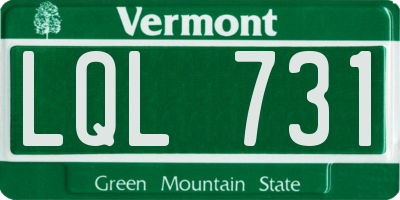 VT license plate LQL731