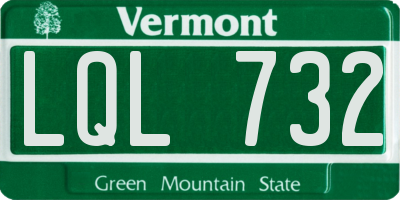 VT license plate LQL732