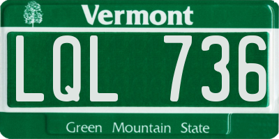 VT license plate LQL736