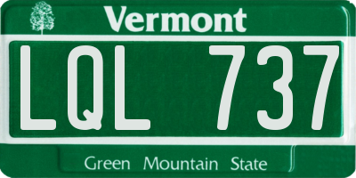 VT license plate LQL737