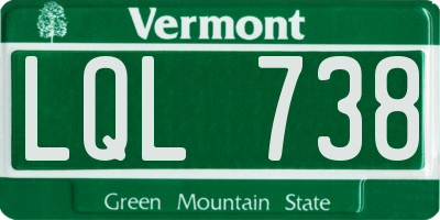 VT license plate LQL738